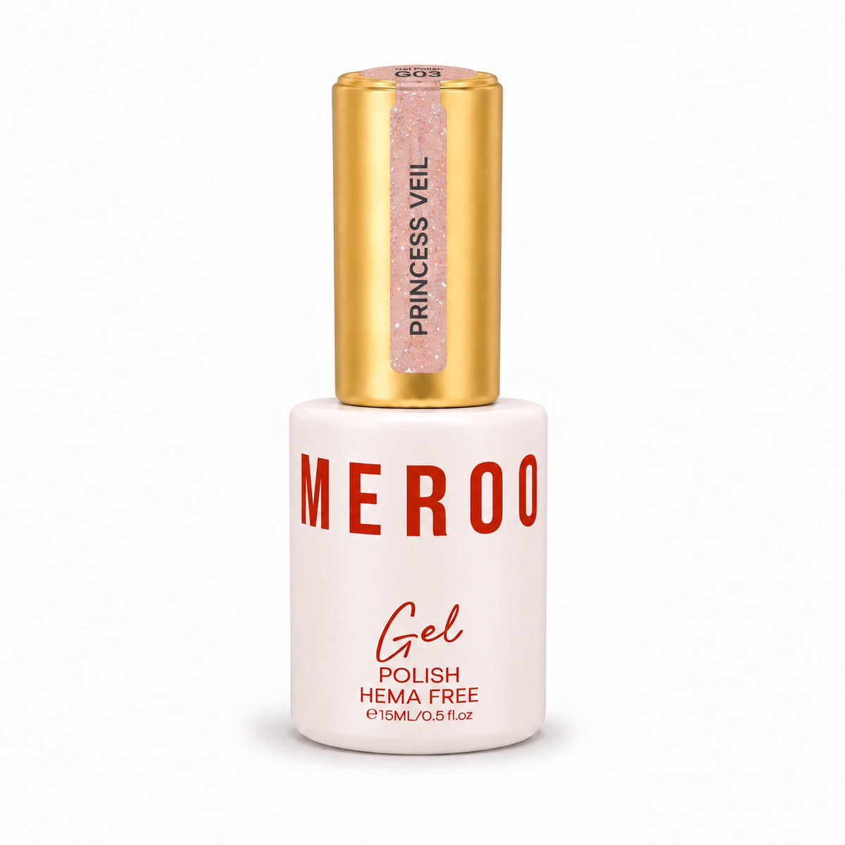 MEROO Princess Veil G03 Glitter Gel Polish bottle, 15 ml