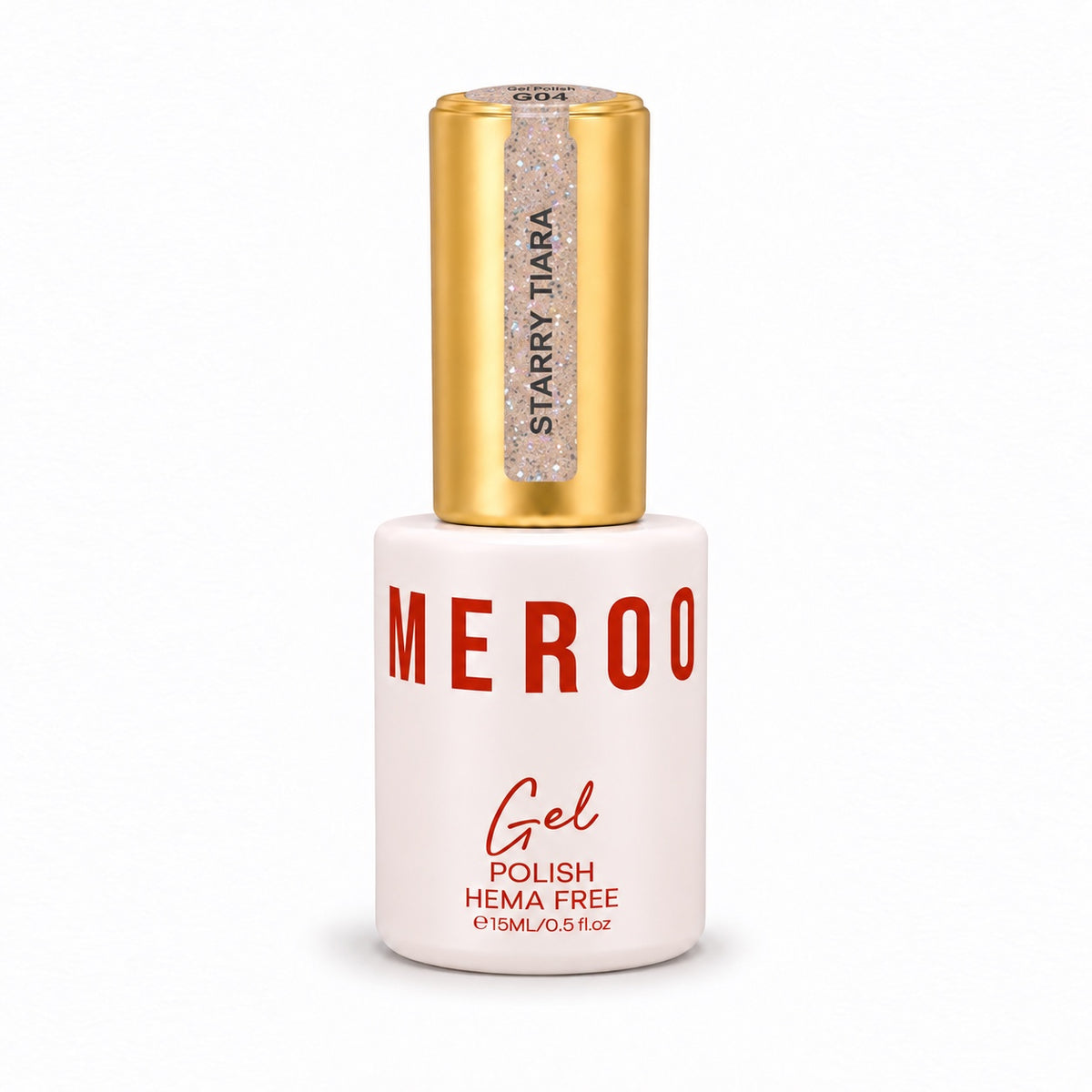 MEROO Starry Tiara G04 Glitter Gel Polish bottle, 15 ml