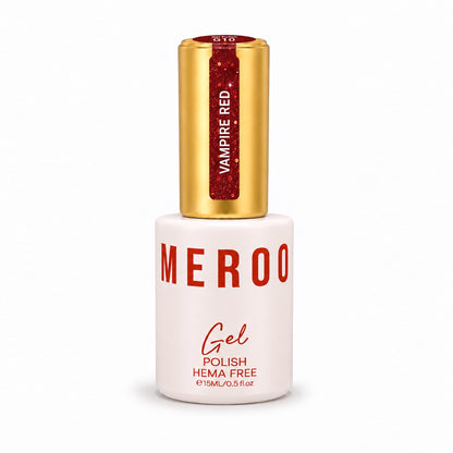 MEROO Vampire Red G10 Glitter Gel Polish bottle, 15 ml