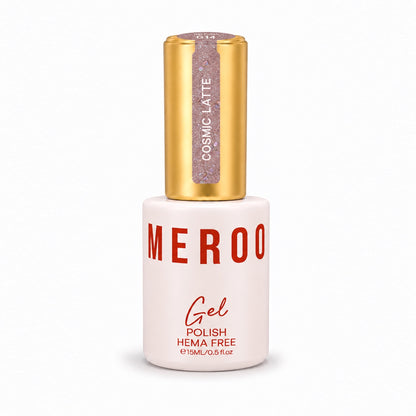 MEROO Cosmic Latte G14 Glitter Gel Polish bottle, 15 ml