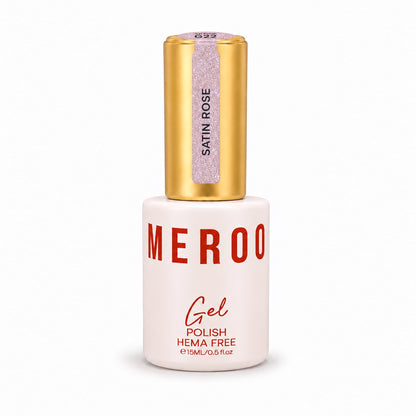 MEROO Satin Rose G22 Glitter Gel Polish bottle, 15 ml