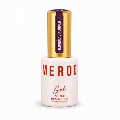 MEROO Imperial Purple G25 Glitter Gel Polish bottle, 15 ml