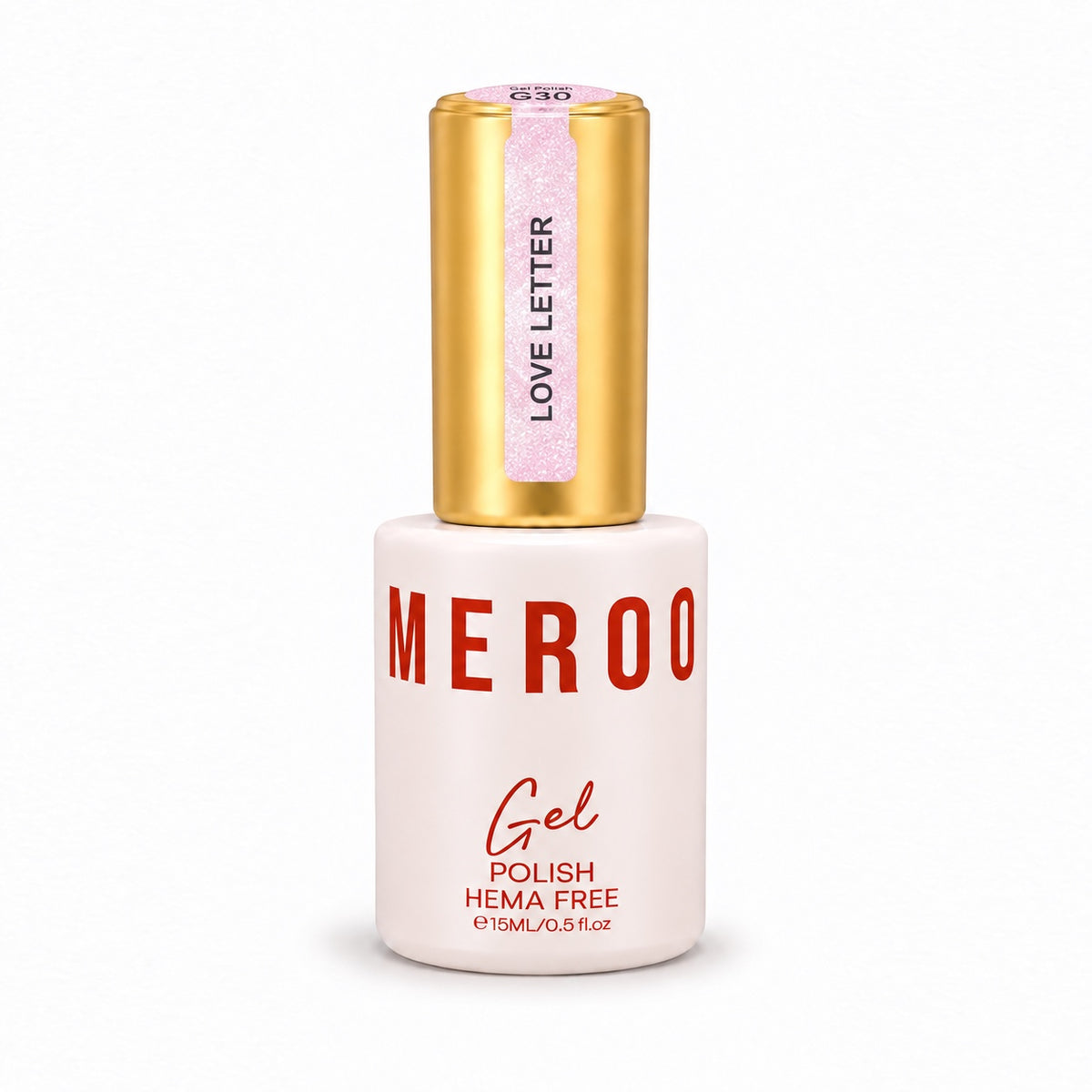 MEROO Love Letter G30 Glitter Gel Polish bottle, 15 ml