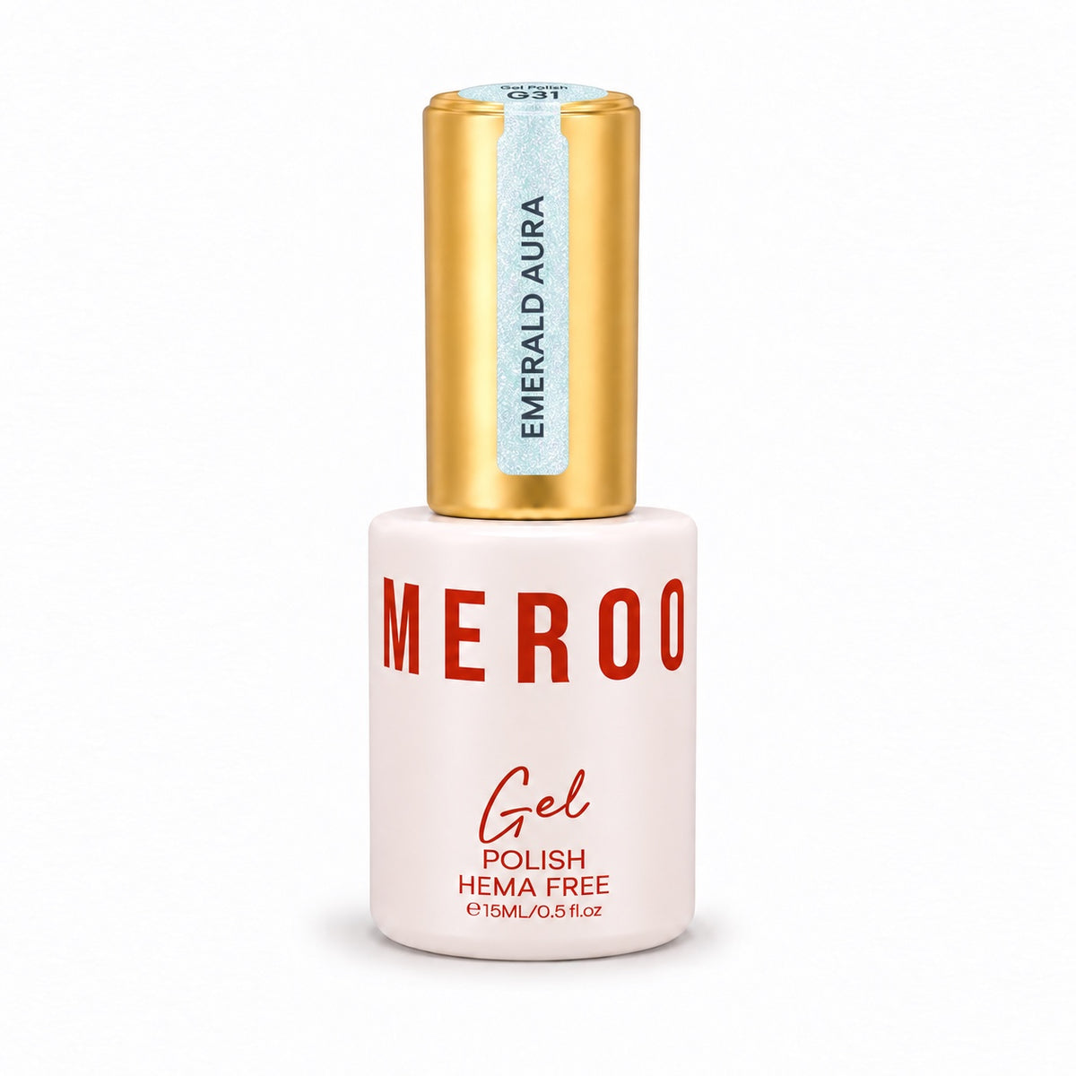 MEROO Emerald Aura G31 Glitter Gel Polish bottle, 15 ml