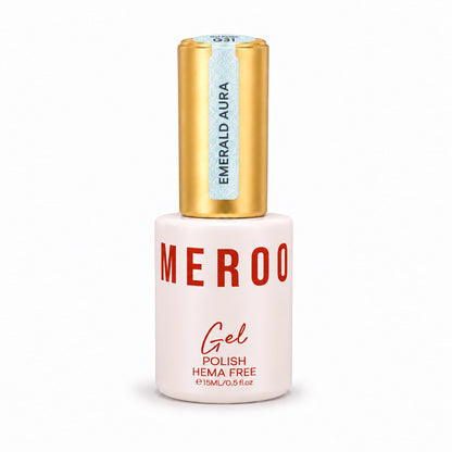 MEROO Emerald Aura G31 Glitter Gel Polish bottle, 15 ml