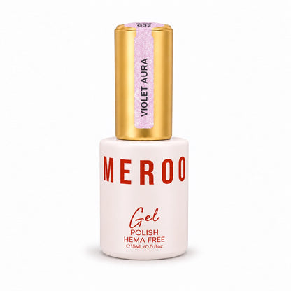 MEROO Violet Aura G32 Glitter Gel Polish bottle, 15 ml