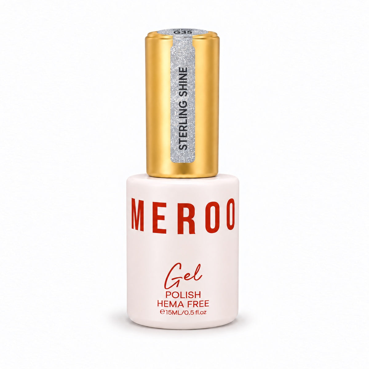 MEROO Sterling Shine G35 Glitter Gel Polish bottle, 15 ml