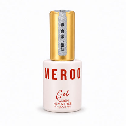 MEROO Sterling Shine G35 Glitter Gel Polish bottle, 15 ml