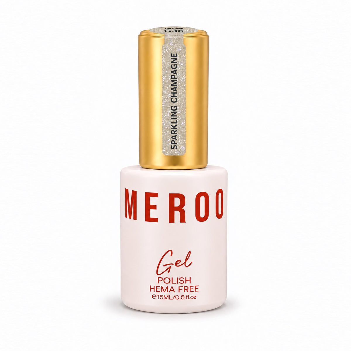 MEROO Sparkling Champagne G36 Glitter Gel Polish bottle, 15 ml