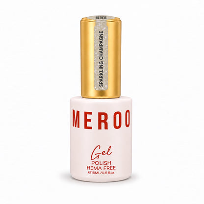 MEROO Sparkling Champagne G36 Glitter Gel Polish bottle, 15 ml