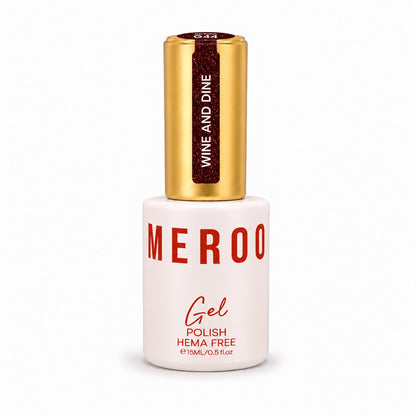 MEROO Wine And Dine G44 Glitter Gel Polish bottle, 15 ml
