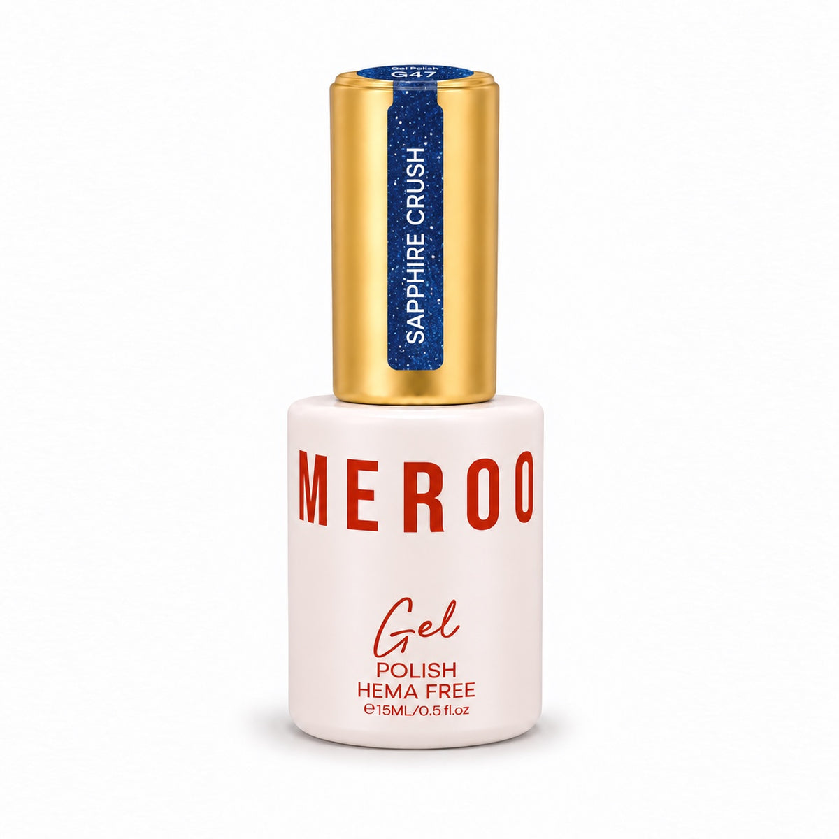 MEROO Sapphire Crush G47 Glitter Gel Polish bottle, 15 ml