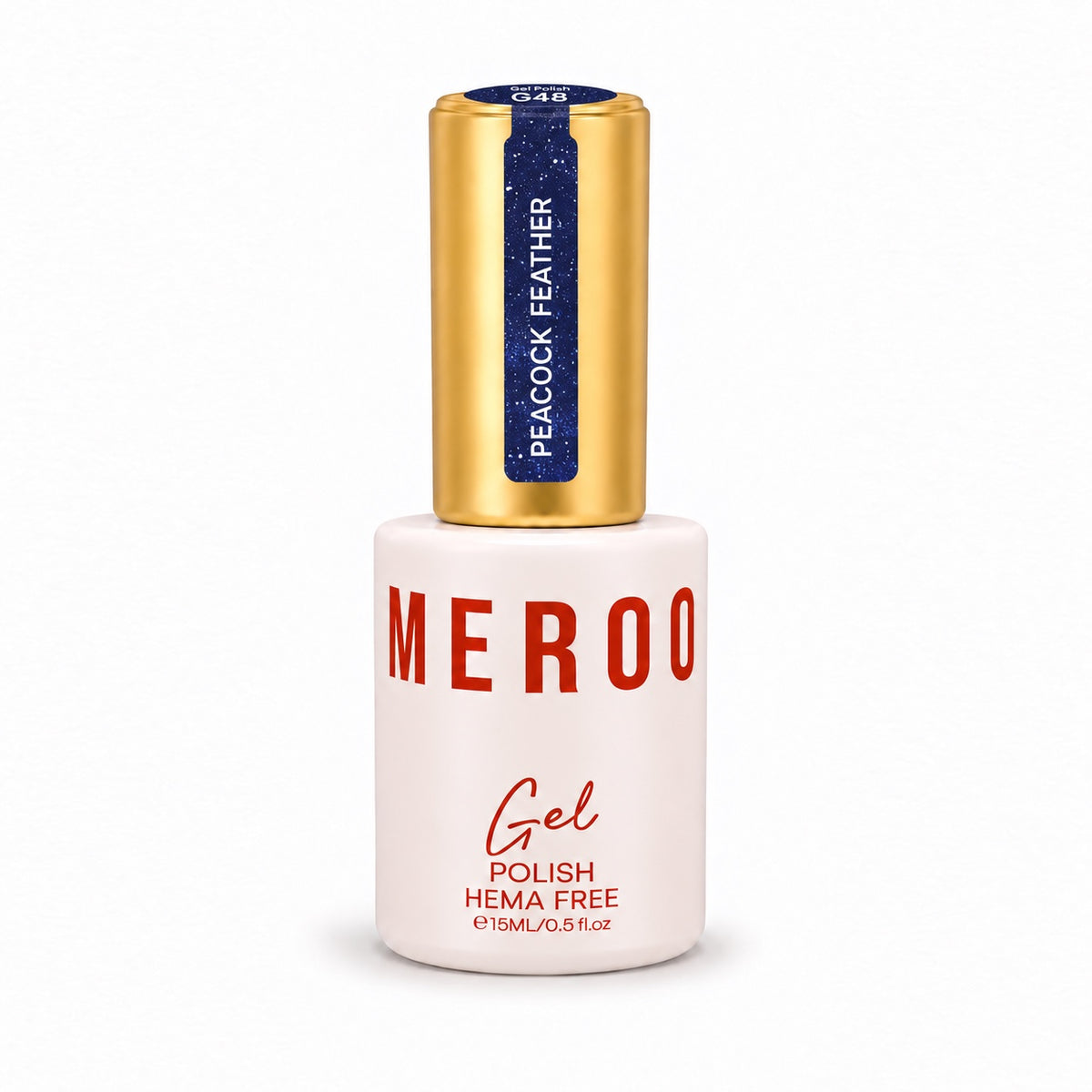 MEROO Peacock Feather G48 Glitter Gel Polish bottle, 15 ml