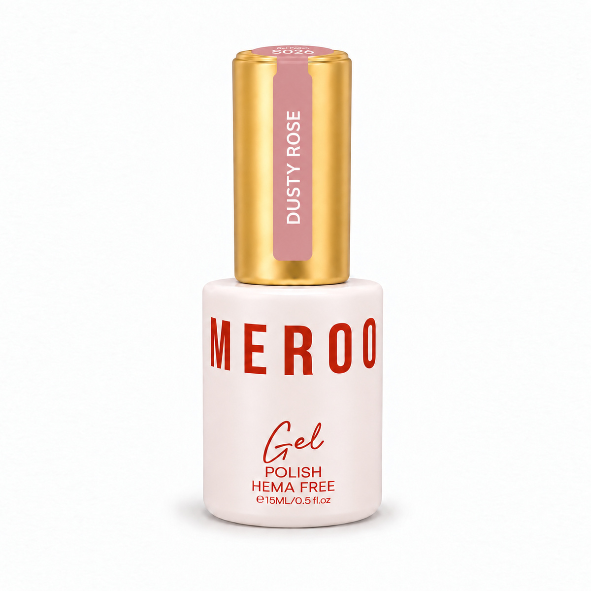 MEROO Dusty Rose S026 Gel Polish bottle, 15 ml