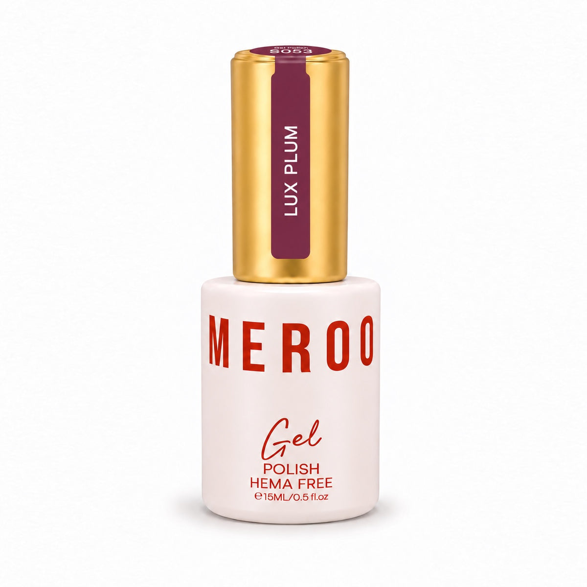 MEROO Lux Plum S053 Gel Polish bottle, 15 ml