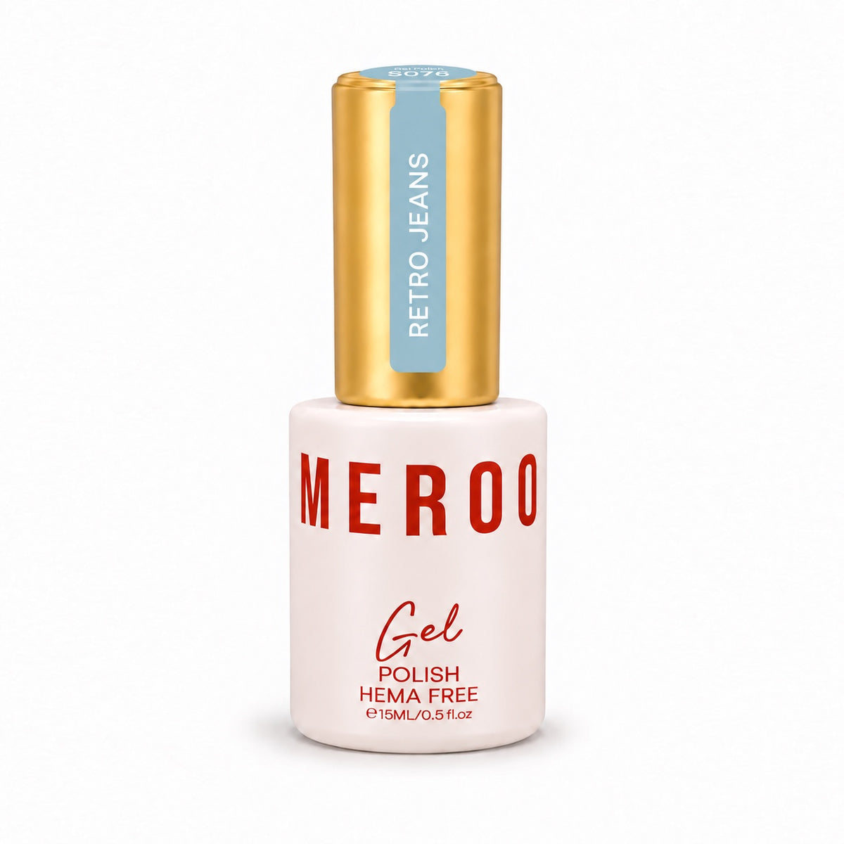 MEROO Retro Jeans S076 Gel Polish bottle, 15 ml