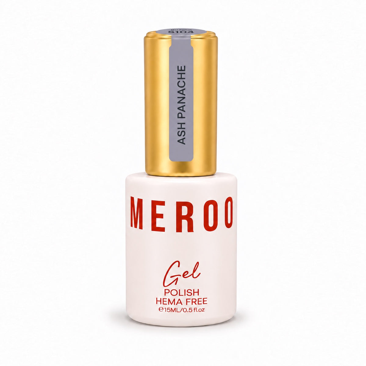 MEROO Ash Panache S104 Gel Polish bottle, 15 ml