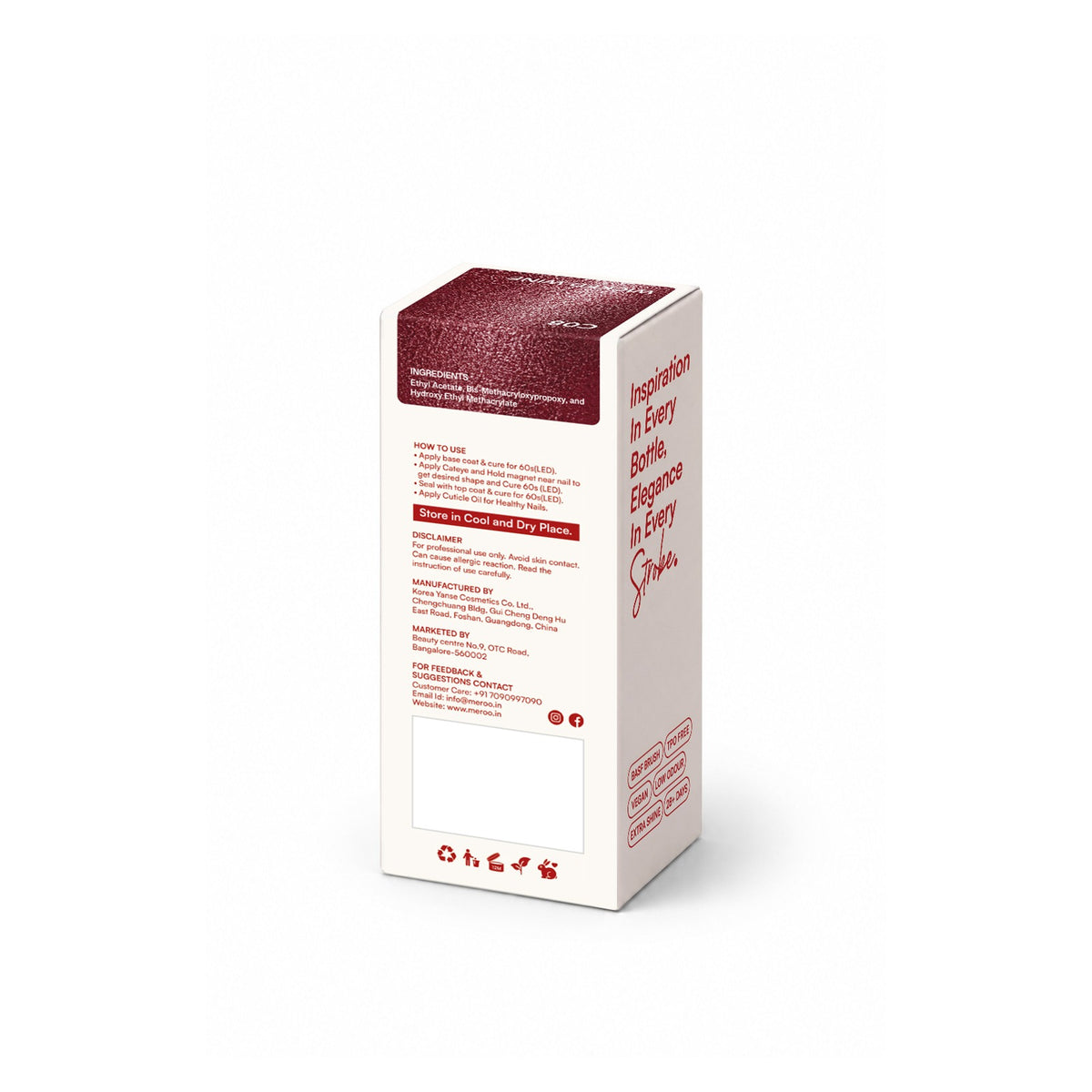 MEROO Wicked Wine C08 packaging back and label instructions