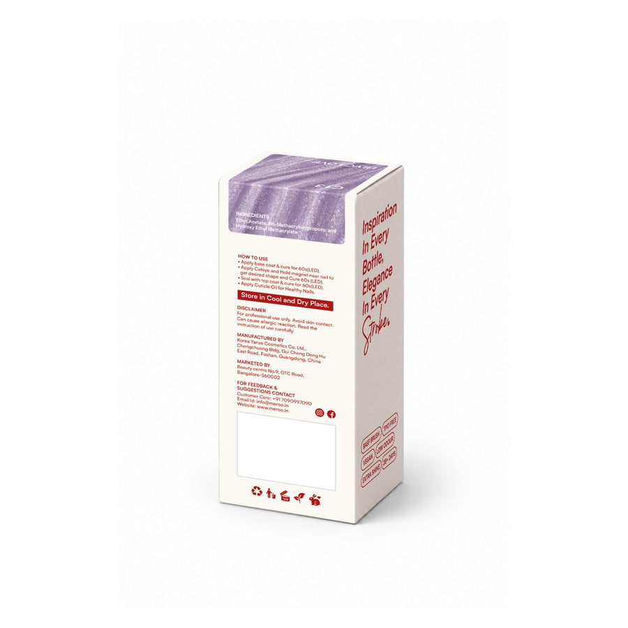MEROO Lilac Love C13 packaging back and label instructions