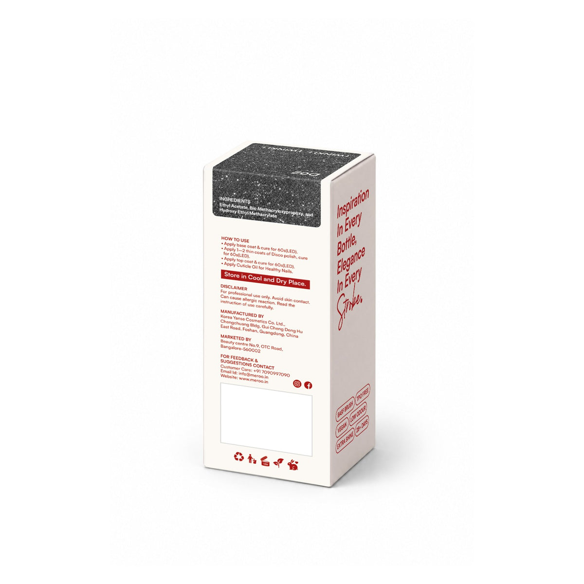 MEROO Twinkle Twinkle D02 packaging back and label instructions
