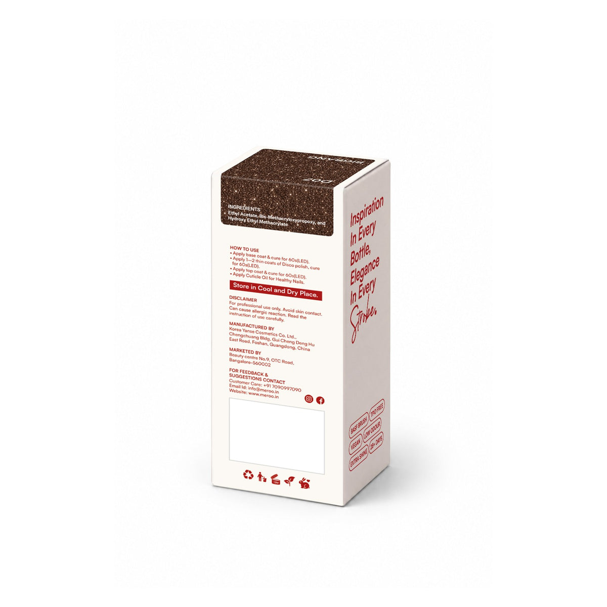 MEROO Bigbang D07 packaging back and label instructions