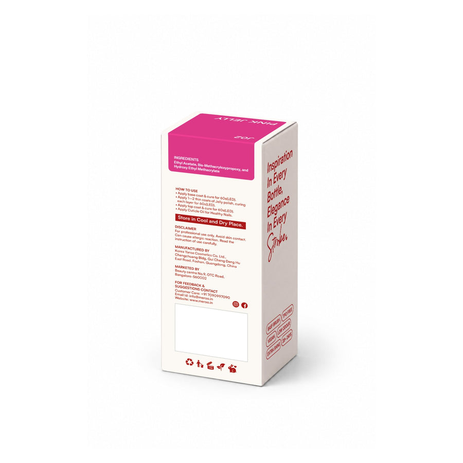 MEROO Pink Jelly J02 packaging back and label instructions