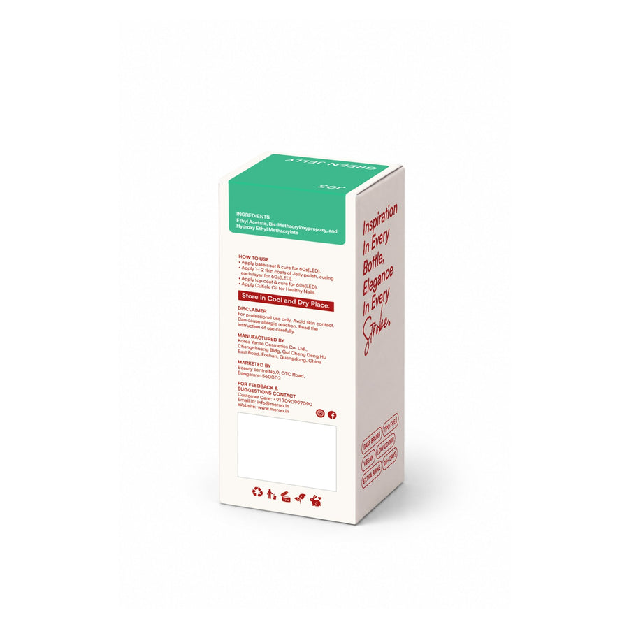 MEROO Green Jelly J05 packaging back and label instructions