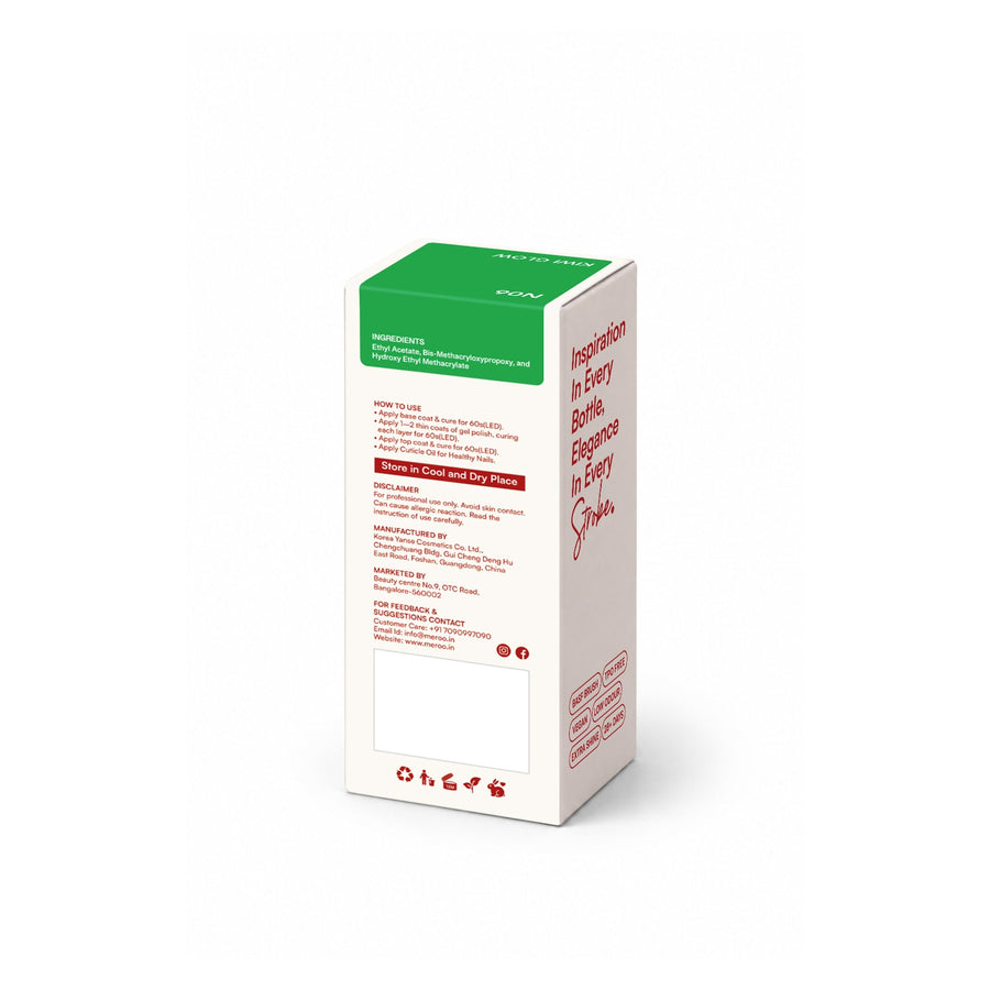 MEROO Kiwi Glow N06 packaging back and label instructions