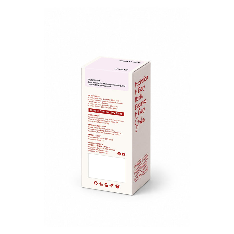 MEROO Ice Berg S017 packaging back and label instructions